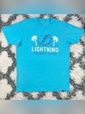 Sportiqe Apparel Co. Adult Unisex Blue Lightning Hockey Club T-shirt Size XL